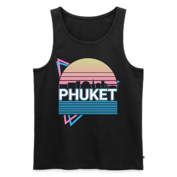 Phuket Stadt Skyline Stadtbild Retro - Männer Premium Bio Tank Top - Schwarz - Vorne - Michal (187cm)
