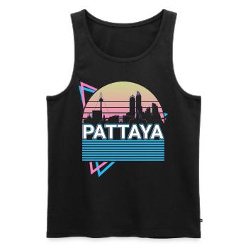 Pattaya Stadt Skyline Stadtbild Retro - Männer Premium Bio Tank Top - Schwarz - Vorne - AI Model Male 178 light (178cm)