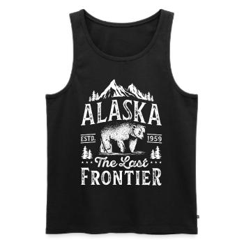 Alaska Geschenk USA Natur Bär Denali Grizzly Wald - Männer Premium Bio Tank Top - Schwarz - Vorne - Michal (187cm)