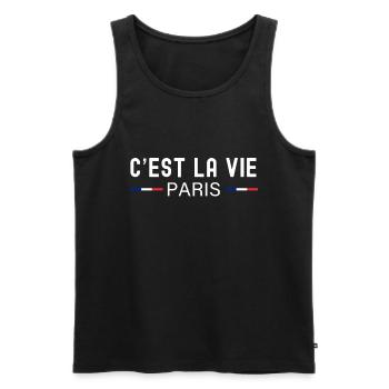 Frankreich - Männer Premium Bio Tank Top - Schwarz - Vorne - AI Model Male 178 light (178cm)