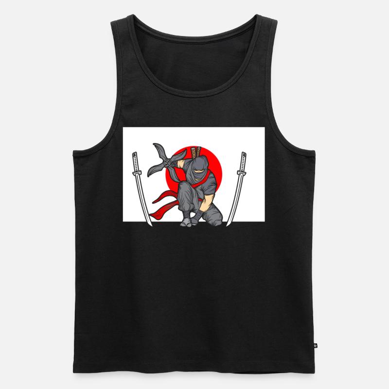 Ninja - Männer Premium Bio Tank Top - Schwarz