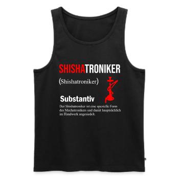 Shisha Tshirt Herren Damen Wasserpfeife Pfeife - Männer Premium Bio Tank Top - Schwarz - Vorne - Michal (187cm)