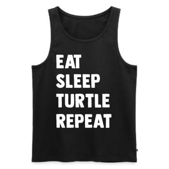 Turtle Relaxed Chill Sea Ocean Beach - Men's Premium Organic Tank Top - black - Front - Michal (187cm)