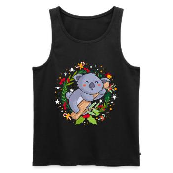 Pull de Noël moche Koala - Débardeur bio Premium Homme - noir - Devant - Michal (187cm)