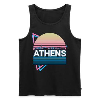 Athen Stadt Skyline Stadtbild Retro - Männer Premium Bio Tank Top - Schwarz - Vorne - Michal (187cm)