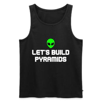 Alien Tshirt UFO Alien Children Mars Gentlemen - Men's Premium Organic Tank Top - black - Front - AI Model Male 178 light (178cm)
