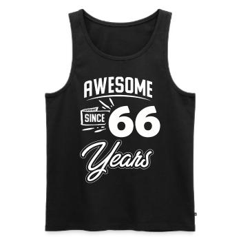 66th Birthday Gift Birthday Vintage april - Men's Premium Organic Tank Top - black - Front - AI Model Male 178 light (178cm)