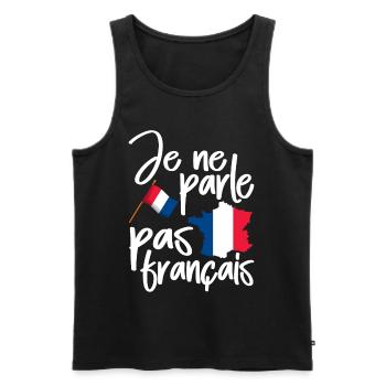 France - Men's Premium Organic Tank Top - black - Front - Michal (187cm)