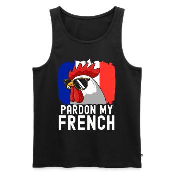 France Flag France Paris Marseille French - Men's Premium Organic Tank Top - black - Front - Michal (187cm)
