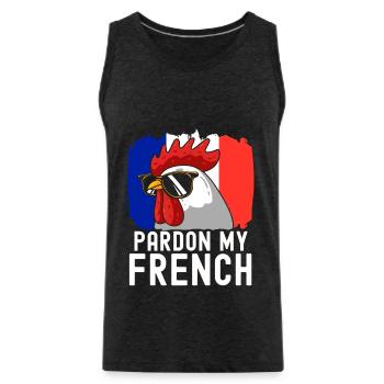 France Drapeau France Paris Marseille Français - Débardeur bio Premium Homme - charbon - Devant - Alexander (188cm)