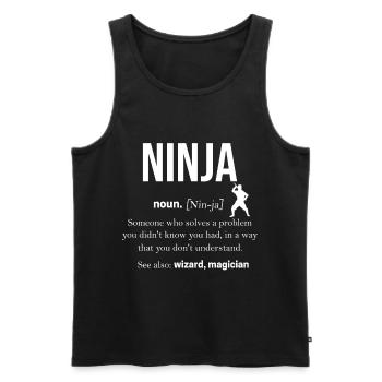 Ninja - Männer Premium Bio Tank Top - Schwarz - Vorne - AI Model Male 178 light (178cm)
