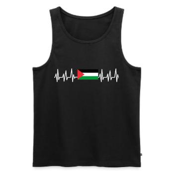 Palestine Cadeau Gratuit Palestine Bande de Gaza - Débardeur bio Premium Homme - noir - Devant - Michal (187cm)