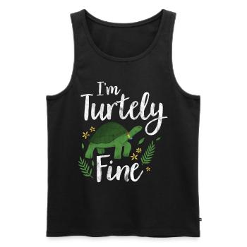 Turtle Relaxed Chill Sea Ocean Beach - Men's Premium Organic Tank Top - black - Front - Michal (187cm)