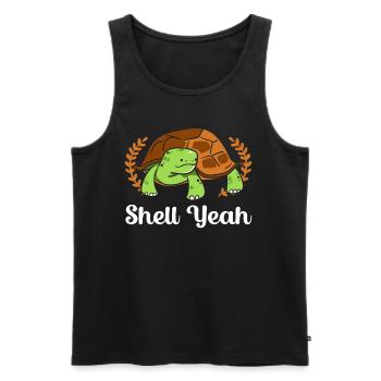 Turtle - Men's Premium Organic Tank Top - black - Front - Michal (187cm)