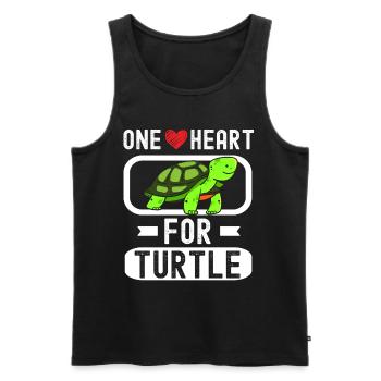 Turtle Relaxed Chill Sea Ocean Beach - Men's Premium Organic Tank Top - black - Front - Michal (187cm)