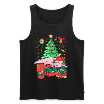 Christmas Axolotl Ugly Christmas Gift Xmas - Men's Premium Organic Tank Top - black - Front - Michal (187cm)