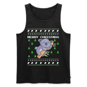 Ugly Christmas Sweater Koala - Men's Premium Organic Tank Top - black - Front - Michal (187cm)