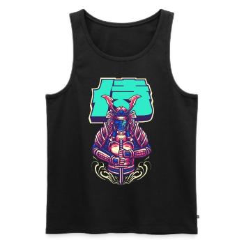 Cyborg Samurai Bushido-Krieger Cyber-Ästhetik - Männer Premium Bio Tank Top - Schwarz - Vorne - AI Model Male 178 light (178cm)