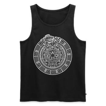 Quetzalcoatl Ouroboros Serpent aztèque - Débardeur bio Premium Homme - noir - Devant - AI Model Male 178 light (178cm)