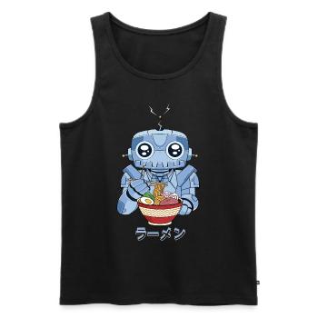 Cyborg Robot Ramen Noodles Cyber Aesthetics - Men's Premium Organic Tank Top - black - Front - AI Model Male 178 light (178cm)