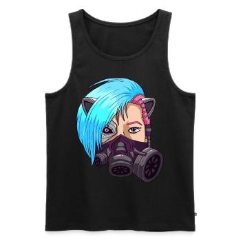 Cyborg Anime Girl Japanese Cyber Aesthetics - Men's Premium Organic Tank Top - black - Front - AI Model Male 178 light (178cm)