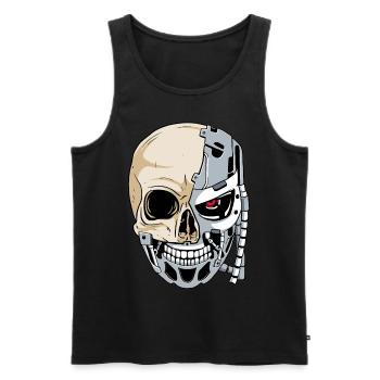 Cyborg Skull Cyber Aesthetics - Men's Premium Organic Tank Top - black - Front - AI Model Male 178 light (178cm)