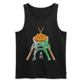 Cyborg Sushi Monster Japanese Cyber Aesthetics - Men's Premium Organic Tank Top - black - Front - AI Model Male 178 light (178cm)