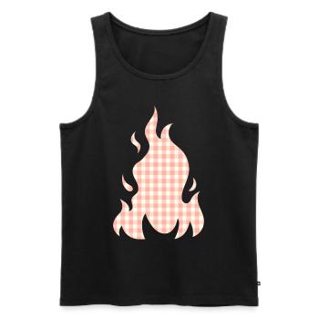 Feu de flamme esthétique pastel danois - Débardeur bio Premium Homme - noir - Devant - Michal (187cm)