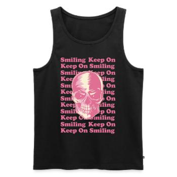 Danish Pastel Aesthetic Gothic Skull Goth - Men's Premium Organic Tank Top - black - Front - Michal (187cm)
