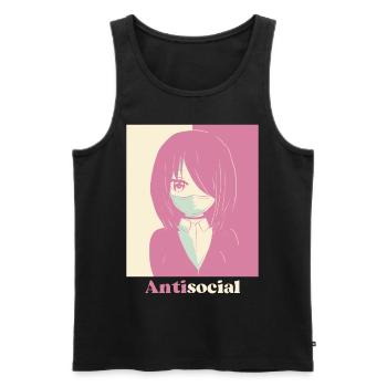 Dänische Pastell-Ästhetik Antisoziale Anime Mädche - Männer Premium Bio Tank Top - Schwarz - Vorne - Michal (187cm)