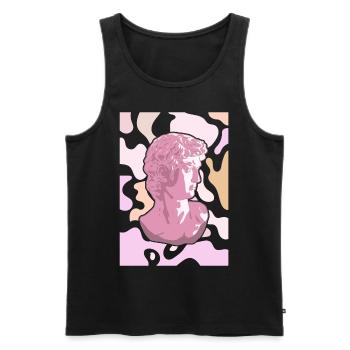 Dänische Pastell-Ästhetik David Statue Michelangel - Männer Premium Bio Tank Top - Schwarz - Vorne - AI Model Male 178 light (178cm)