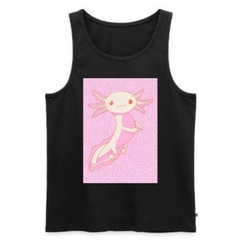 Esthétique pastel danoise Kawaii Axolotl - Débardeur bio Premium Homme - noir - Devant - Michal (187cm)