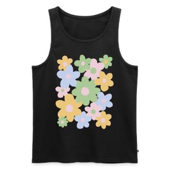Fleurs danoises à l’esthétique pastel - Débardeur bio Premium Homme - noir - Devant - Michal (187cm)