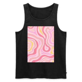 Dänische Pastell-Ästhetik Abstraktes Muster - Männer Premium Bio Tank Top - Schwarz - Vorne - AI Model Male 178 light (178cm)