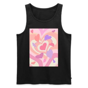 Danish Pastel Aesthetic Heart Pattern - Men's Premium Organic Tank Top - black - Front - AI Model Male 178 light (178cm)