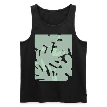 Feuilles esthétiques pastel danoises - Débardeur bio Premium Homme - noir - Devant - Michal (187cm)