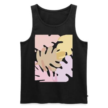 Feuilles pastel esthétiques danoises - Débardeur bio Premium Homme - noir - Devant - Michal (187cm)