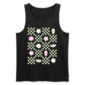 Dänische Pastell-Ästhetik Schädel Blume Muschel - Männer Premium Bio Tank Top - Schwarz - Vorne - Michal (187cm)