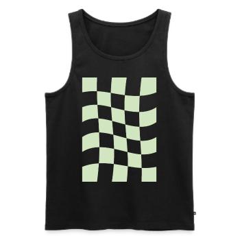 Danish pastel aesthetic Green checkered - Men's Premium Organic Tank Top - black - Front - AI Model Male 178 light (178cm)