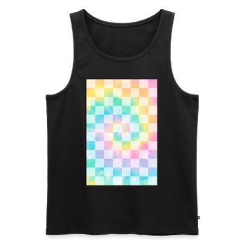 Esthétique pastel danoise Tie Dye - Débardeur bio Premium Homme - noir - Devant - Michal (187cm)