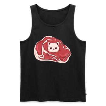 Meatcore Ästhetik Weirdcore Kawaii Katzenfleisch - Männer Premium Bio Tank Top - Schwarz - Vorne - AI Model Male 178 light (178cm)
