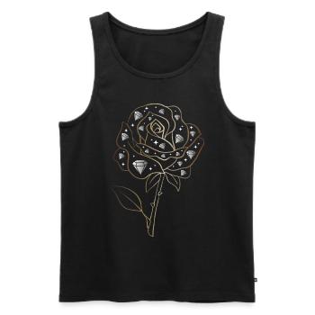New Money Esthétique Rose Diamond - Débardeur bio Premium Homme - noir - Devant - Michal (187cm)