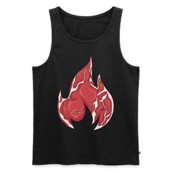 Meatcore Ästhetik Weirdcore Fleisch Feuer Flamme - Männer Premium Bio Tank Top - Schwarz - Vorne - AI Model Male 178 light (178cm)