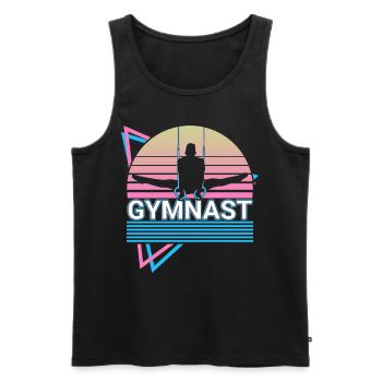 Gymnastik Turnerin Retro - Männer Premium Bio Tank Top - Schwarz - Vorne - AI Model Male 178 light (178cm)