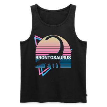 Brontosaurus Dinosaurier Retro - Männer Premium Bio Tank Top - Schwarz - Vorne - AI Model Male 178 light (178cm)