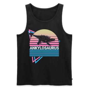 Ankylosaurus Dinosaur Retro - Men's Premium Organic Tank Top - black - Front - Michal (187cm)
