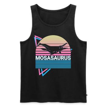 Mosasaurus Dinosaurier Retro - Männer Premium Bio Tank Top - Schwarz - Vorne - Michal (187cm)
