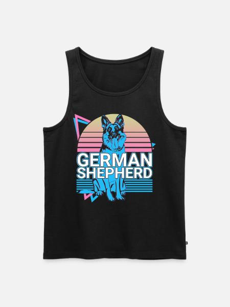 German Shepherd Retro - Men's Premium Organic Tank Top - black