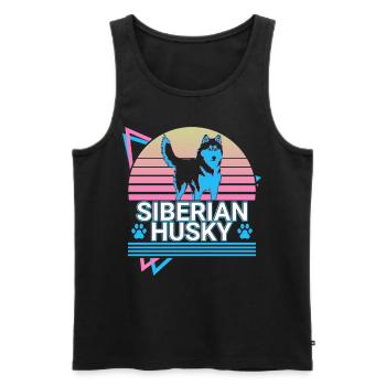 Sibérie Husky Rétro - Débardeur bio Premium Homme - noir - Devant - Michal (187cm)