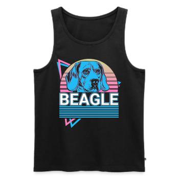 Beagle Retro - Men's Premium Organic Tank Top - black - Front - Michal (187cm)
